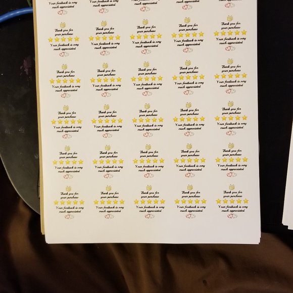 120 Labels 1.5" Round Gloss White Thx for Purchase - Picture 3 of 5